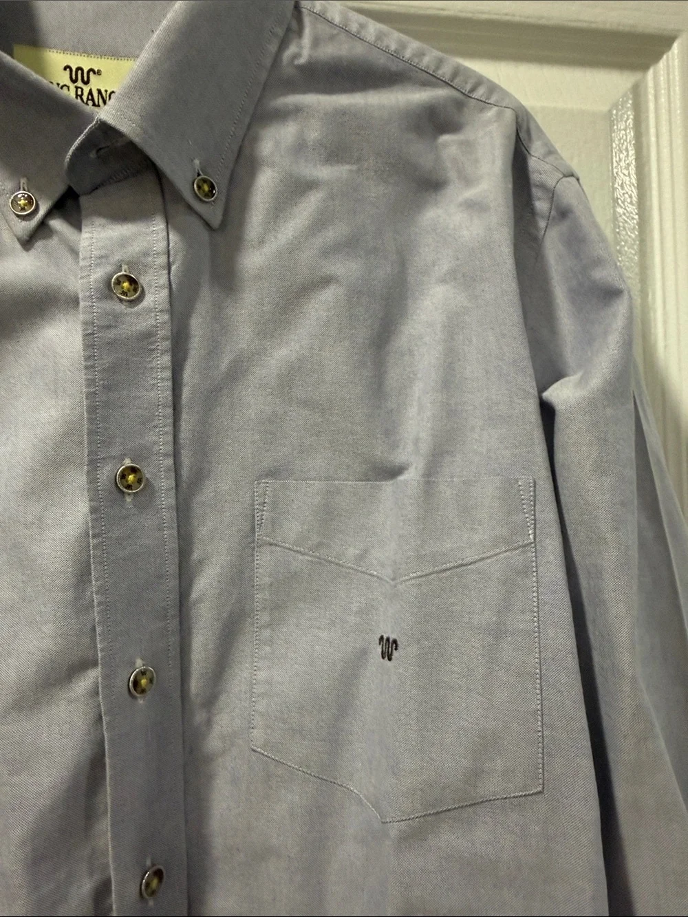 King Ranch Men’s Light Blue Button-Down Oxford Shirt with Duck details XL